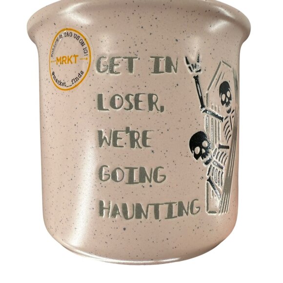 Halloween Mean Girls Get In Loser, We're Going Haunting Skeleton Coffin Pink Mug - Picture 7 of 16
